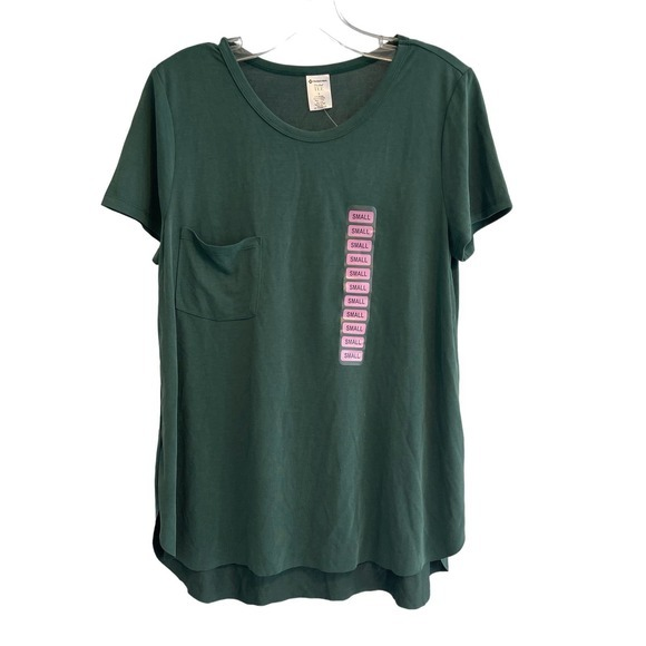 Member's Mark Tops - Member's Mark Women Teal‎ Green Modal Blend Short Sleeve Pocket Tee SC1269 Small